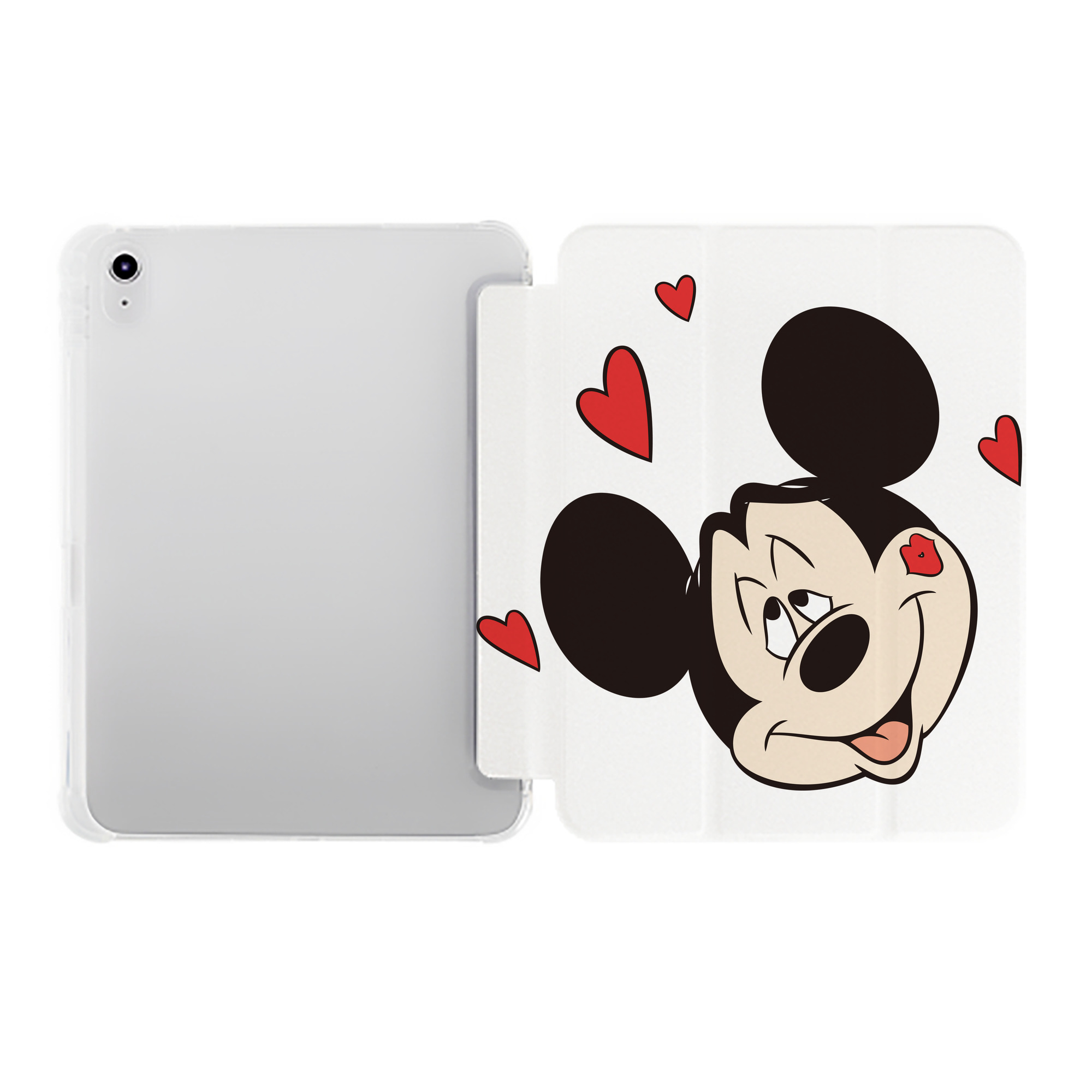 （画像用） ミッキーマウス Mickey Mouse IPad ケース ペン収納付き 三つ折りスタンド PUレザー×シリコン 対応機種9.5/10.5/10.9インチ